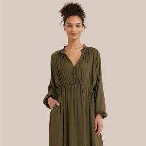 Modern Citizen Magdelina Plisse Dress, Cypress, XS
